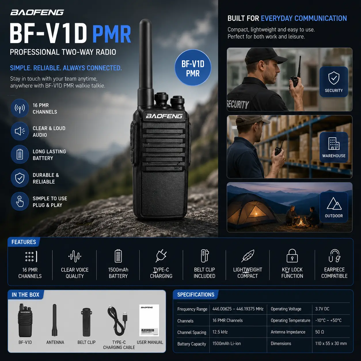 BAOFENG BF-V1D (Pack of 3)