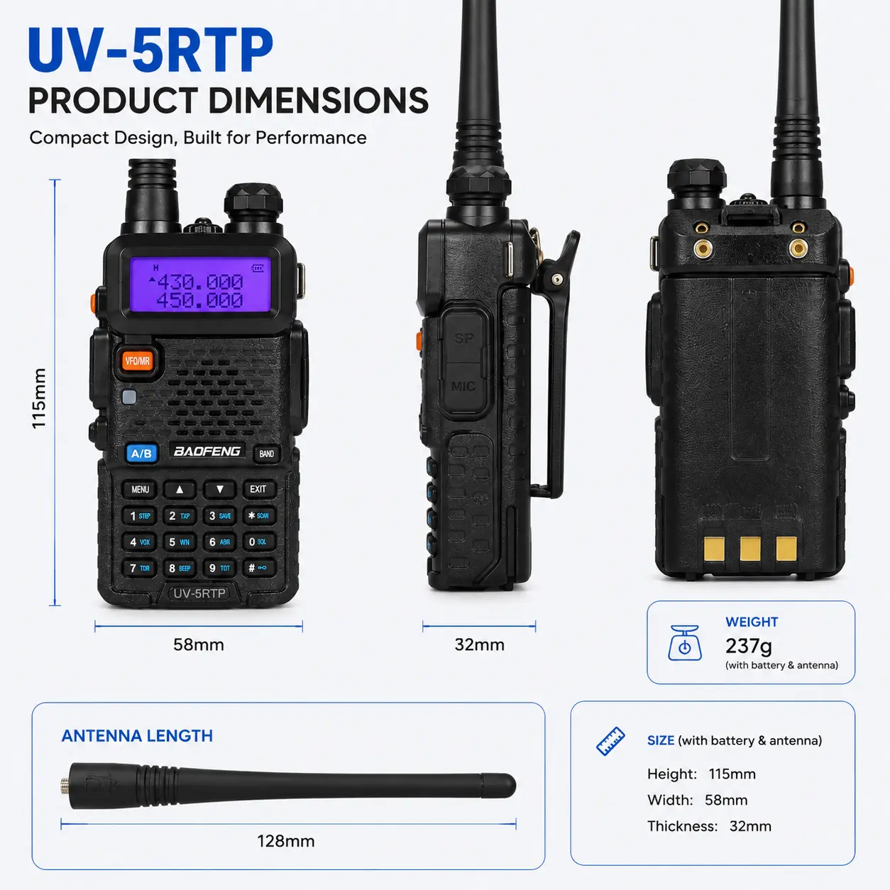 Baofeng UV-5RTP (pack of 4)