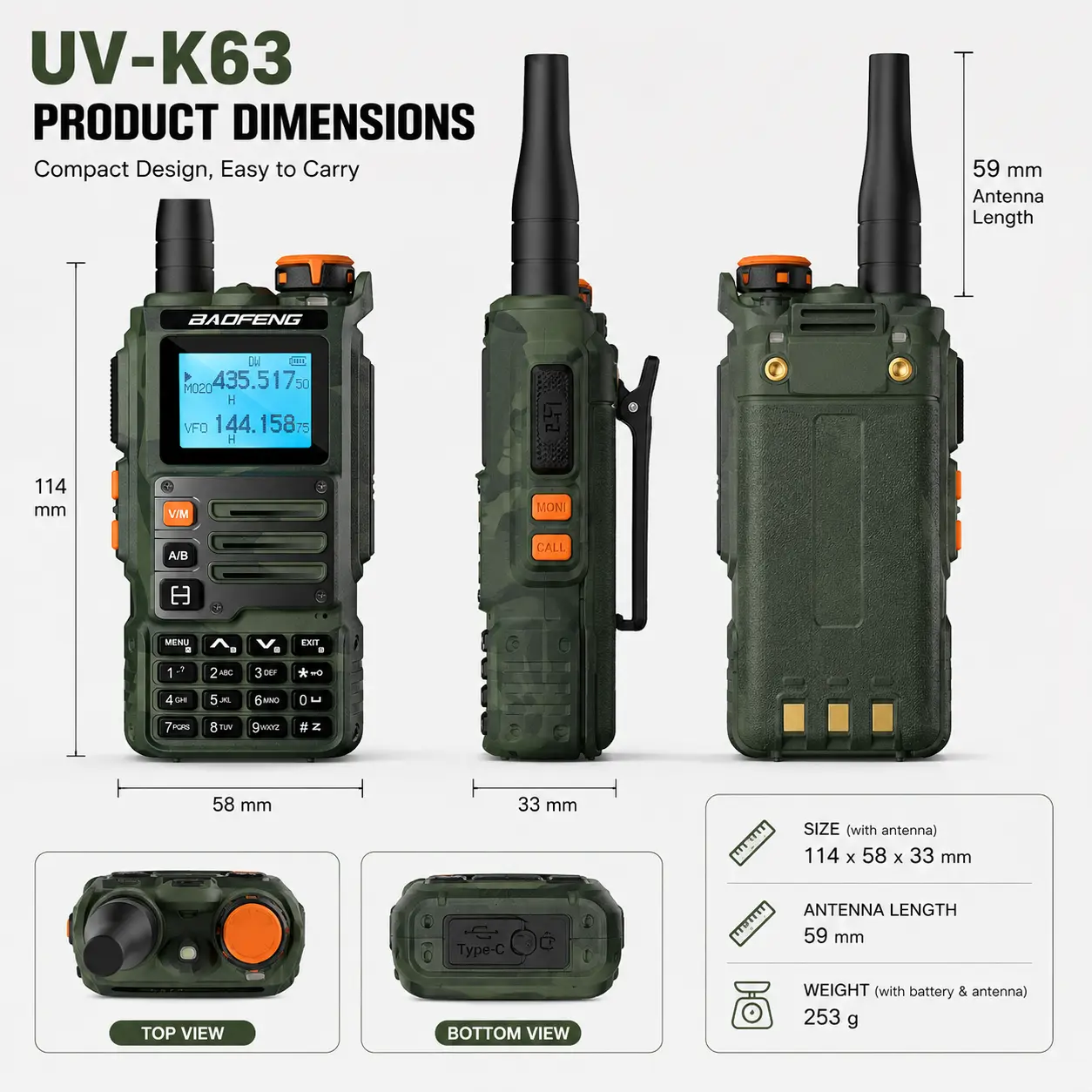 Baofeng UV-K63 (Pack of 3)