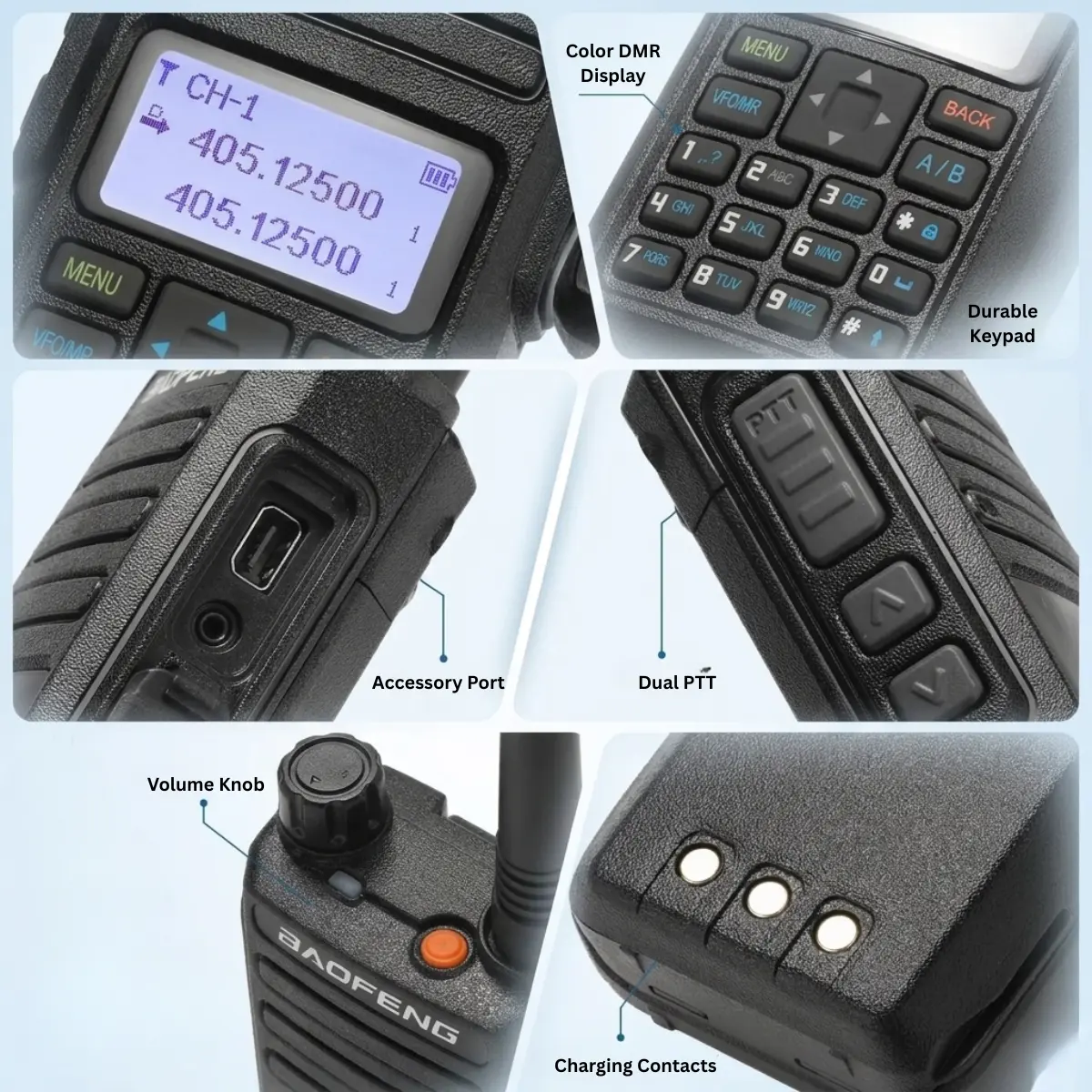 Baofeng DR-1801UV 5W Dual Band DMR Walkie Talkie (Pack of 4)