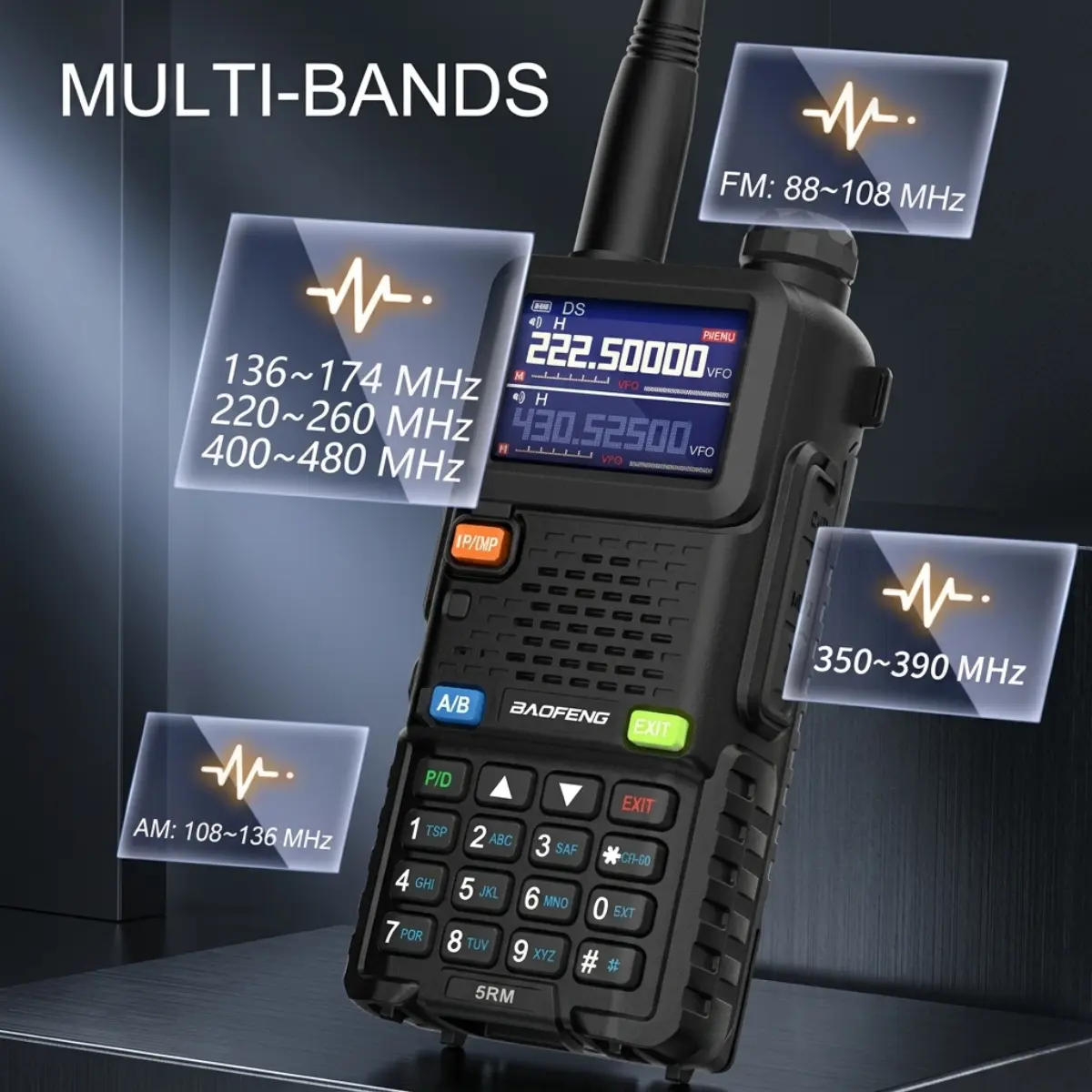 BAOFENG UV-5RM Multi-Band Two-Way Radio (Pack of 3)