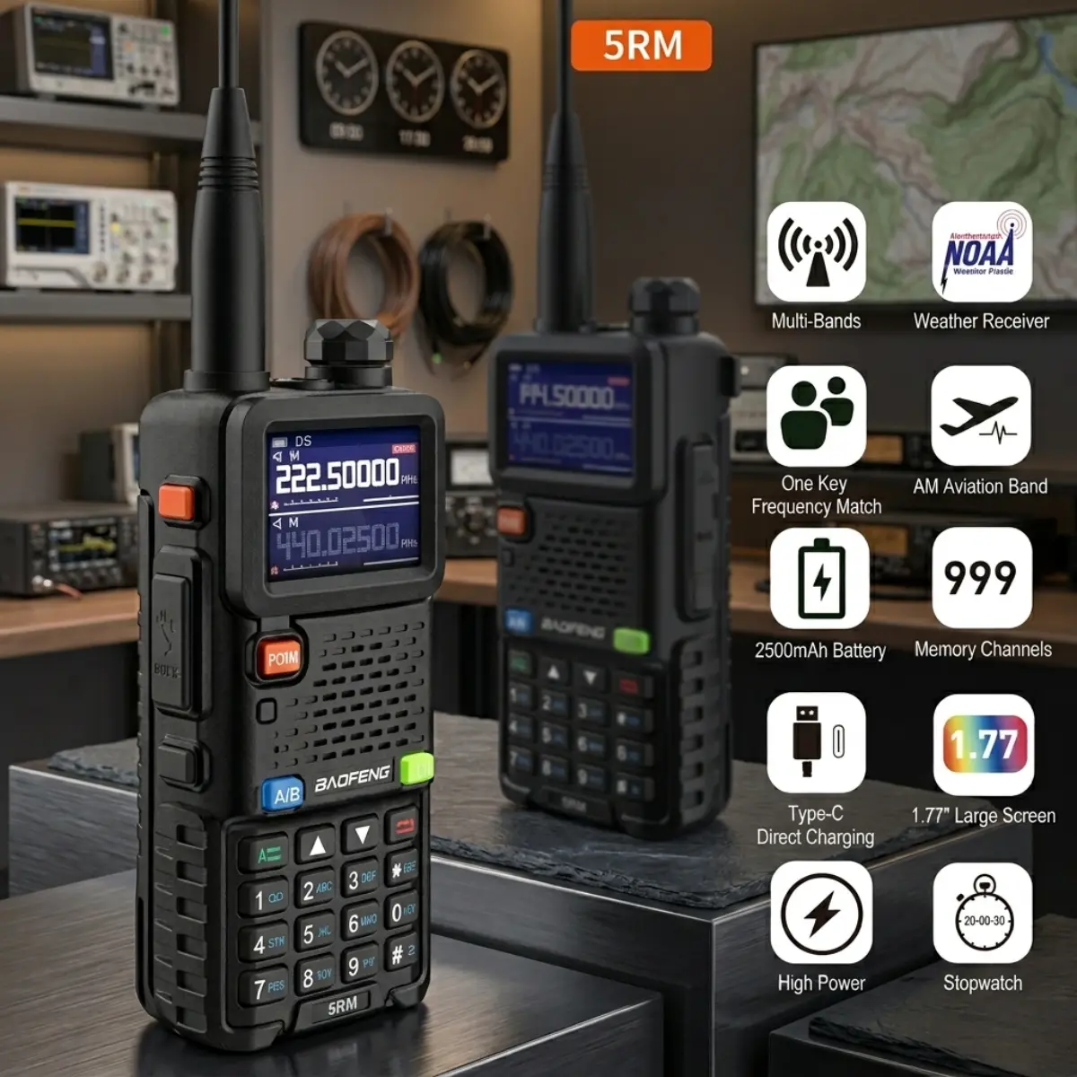 BAOFENG UV-5RM Multi-Band Two-Way Radio (Pack of 3)