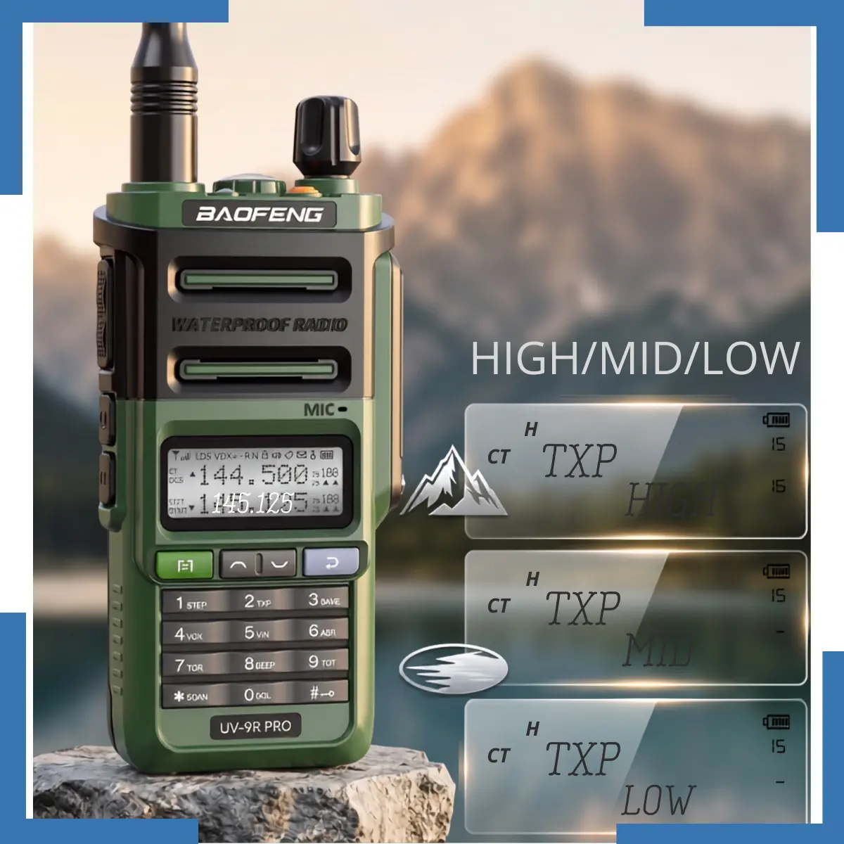 Baofeng UV-9R Pro Waterproof Walkie Talkie | 8W Dual Band Two-Way Radio (Pack of 4)